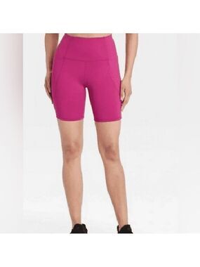 All in Motion High Rise Sculpt Magenta Hot Pink Bike Shorts